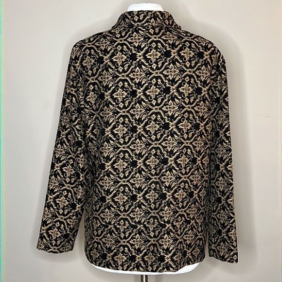 Coldwater creek Rococo Brocade Tapestry Button Front Unstructured Blazer Jacket - Picture 5 of 8